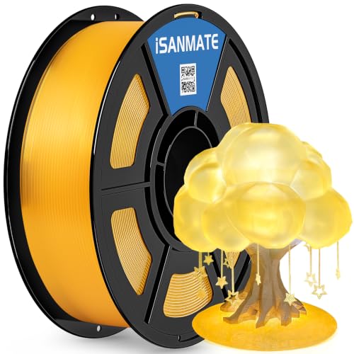 Image of iSANMATE Rapid Clear Citrine Yellow PLA Filament 1.75mm, 3D Printer Filament Transparent Filament, for Bambu Lab 3D Printers, AMS, AMSLite, 1kg Spool (2.2lbs)