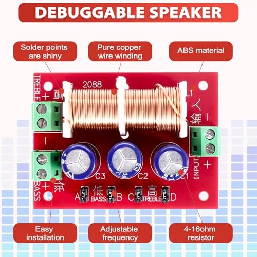 Smallterm YLY-2088 Audio Frequenz Teiler 400W Einstellbare 2 Wege Frequenzweiche Filter Voller Bereich HöHen Frequenz Teiler