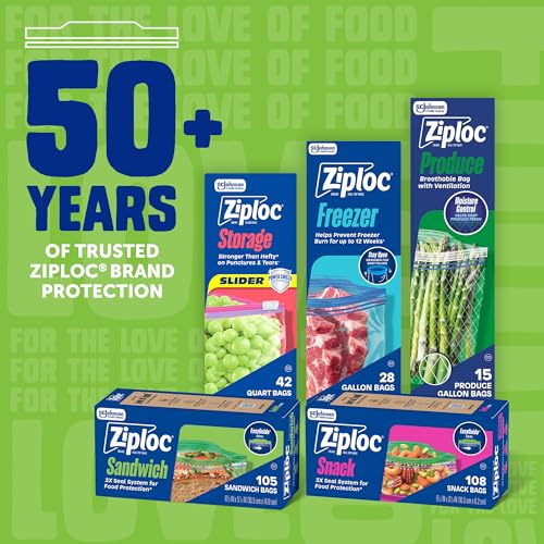 Ziploc Sandwich & Snack Bags, Food Storage, Easy Open & Close, 105 Count - image 7