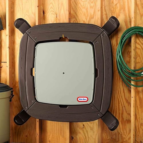 Image of Little Tikes Fold 'n Store Picnic Table with Market Umbrella, Brown (632433M)