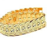 happy2girls Wrist Chain 24k Gold Plated Noble Men's Women's Bracelets New Design Bangle Free, Gold