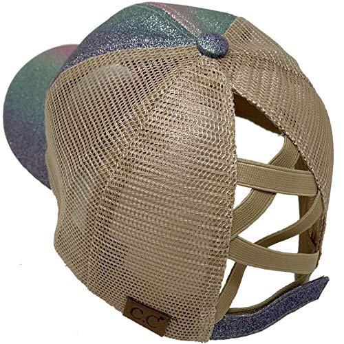 Image of C.C Ponytail Criss Cross Messy Buns Ponycaps Baseball Cap Dad Trucker Mesh Hat