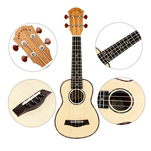 PISTACHIO Ukulele Soprano Professionnel Epicéa Acajou 21 pouces Guitare Quatre Cordes Avec Accordeur Sangle Cordes et… - Les Beatles, Paul McCartney, John Lennon, RIngo Starr, George Harrison PISTACHIO Ukulele Soprano Professionnel Epicéa Acajou 21 pouces Guitare Quatre Cordes Avec Accordeur Sangle Cordes et… – Image 4