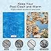 Real Relax Durable 16-mil Solar Pool Cover for Inground & Above Ground Pools, Heavy-Duty Heat Retaining Bubble Blanket for Irregularly Shaped Pool, Blue (12×24FT)