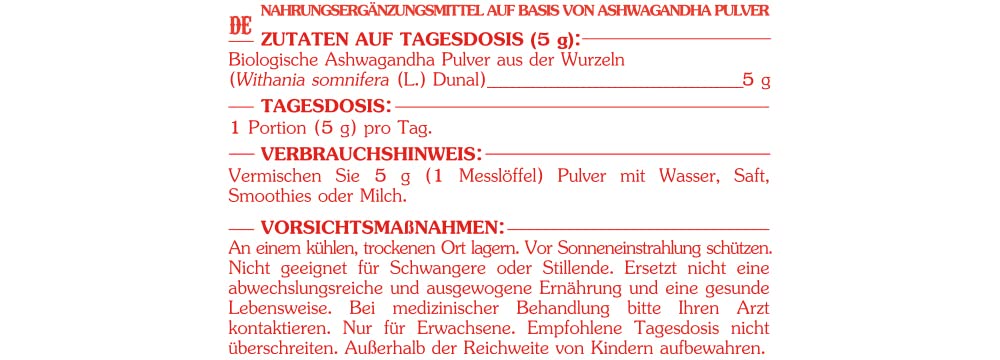 ASHWAGANDHA ECOLÓGICA EN POLVO * 50 raciones / 250 g * Planta adaptógena * Referencia en medicina Ayurveda * Propiedades afrodisiacas, estimulantes y rejuvenecedoras* Fabricado en Francia