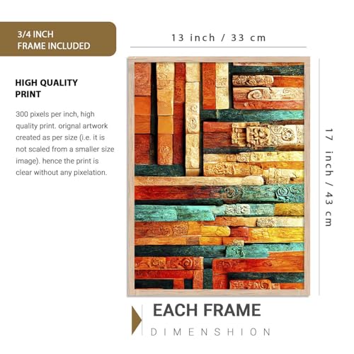 Image of kotart Aesthetic Modern Wall Decor Paintings with Frame for Home Decoration - Painting for Living Room Bedroom - Painting for Wall Decoration Set of 4 (Art 6, Big (13x17 or 13x13 inch))