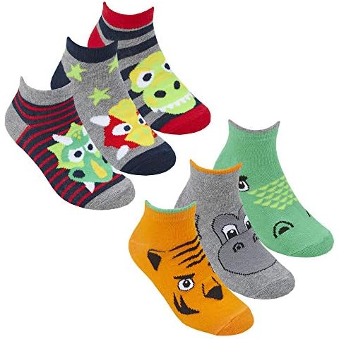 6 Pairs Kids Boys Novelty Cartoon Socks Cotton Rich Everyday Funny Colourful 9-12 Cover