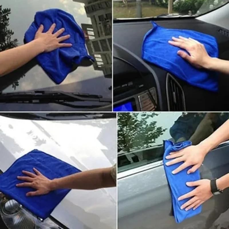 Asciugamani in microfibra per lavaggio auto, panno morbido per asciugatura, orlatura asciugamano per lavaggio acqua, aspirazione, spolverino, strumenti per la pulizia dell'auto, 30 x 30 cm,