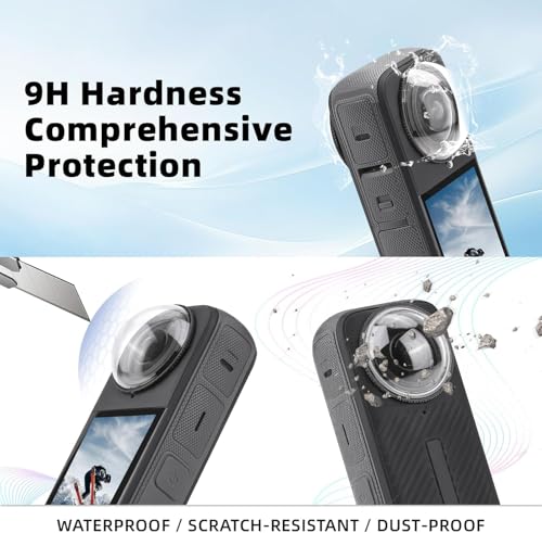 Image of DA-GODO Dual Lens Protector for Insta360 One X4 (2Pcs) - Tempered Glass Sticky Lens Cover, Anti-Scratch, Dustproof Protective Guard for Action Camera Accessories (X4-LG-2PC)