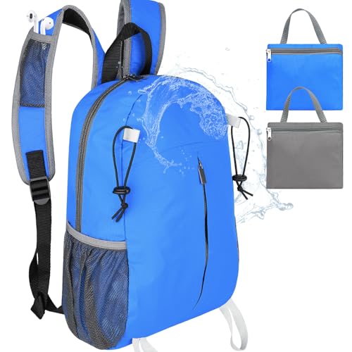 Mochila Ultraligera Plegable 15L Resistente al Agua Azul miniatura 1