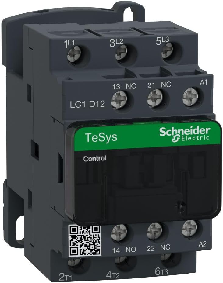Square D Schneider Electric TeSys contactor - 3P(3 NO) - AC-3 - <= 440 V 12 A - 220 V AC coil, LC1 12M7