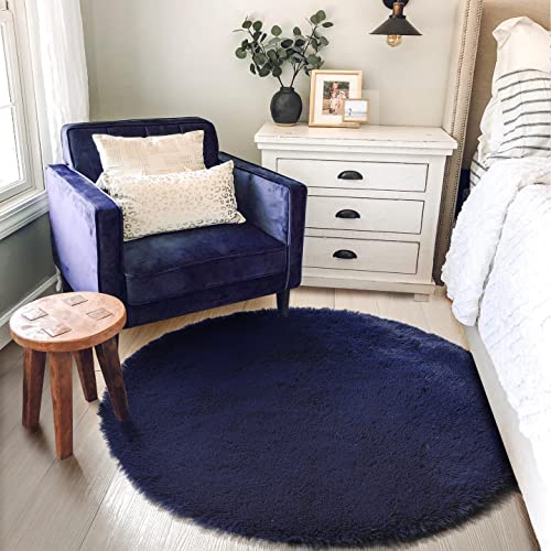 Amdrebio Dark Navy Round Rug 4Ft for Boys Room Bedroom, Fluffy Shag Fuzzy Plush Circle Area Rugs for Kids, Teens, Living Room Decor Aesthetic, Indigo Furry Cool Dark Blue Carpet for Dorm Baby Nursery Amdrebio Dark Navy Round Rug 4Ft for Boys Room Bedroom, Fluffy Shag Fuzzy Plush Circle Area Rugs for Kids, Teens, Living Room Decor Aesthetic, Indigo Furry Cool Dark Blue Carpet for Dorm Baby Nursery