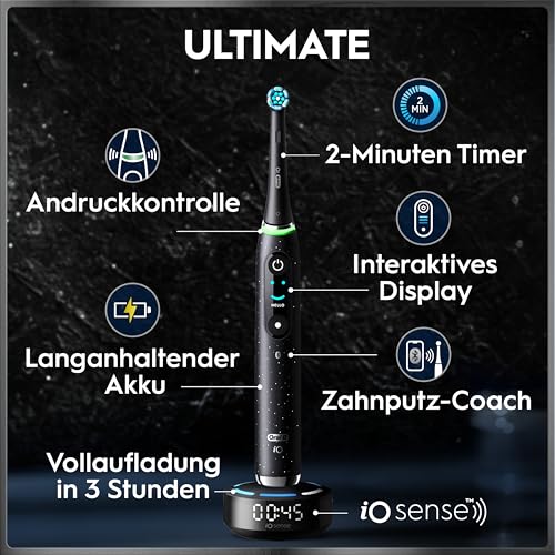Oral-B iO Series 10 Elektrische Zahnbürste, Schwarz – Ansicht 4