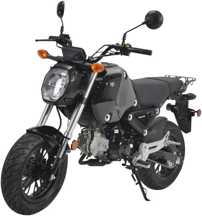 HHH 125cc Motorcycle Bike Vroom 125 Street Scooter 125cc Motorcycle Gas Bike, Scooter with Big Headlights (White)