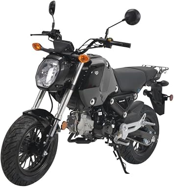 دراجة نارية HHH 125cc Vroom 125 Street Scooter دراجة نارية 125cc تعمل بالغاز، سكوتر بمصابيح أمامية كبيرة باللون الأسود