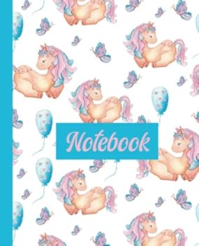 Paperback Notebook: Unicorns, Balloons, and Butterflies - Pretty Fantasy Notebook (7.5 X 9.25 - 120 Pages/60 Sheets - Ruled Paper) Book