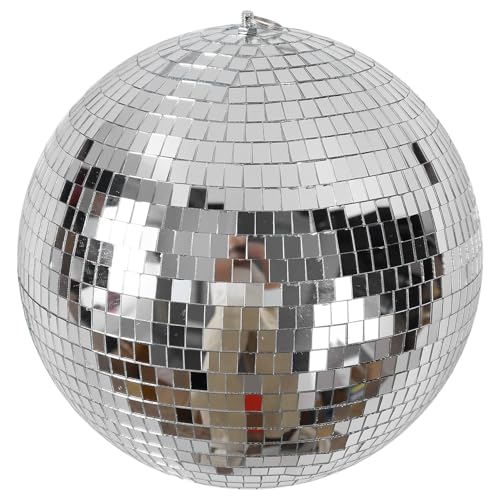 Sfera a specchio da discoteca 30 cm riflettente per feste in con anelli per danza compleanno casa