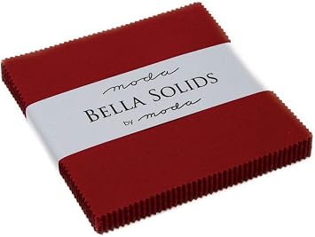 Bella Solids Country Red Moda Charm Pack By Moda Fabrics; 42-5" Quilt Squares