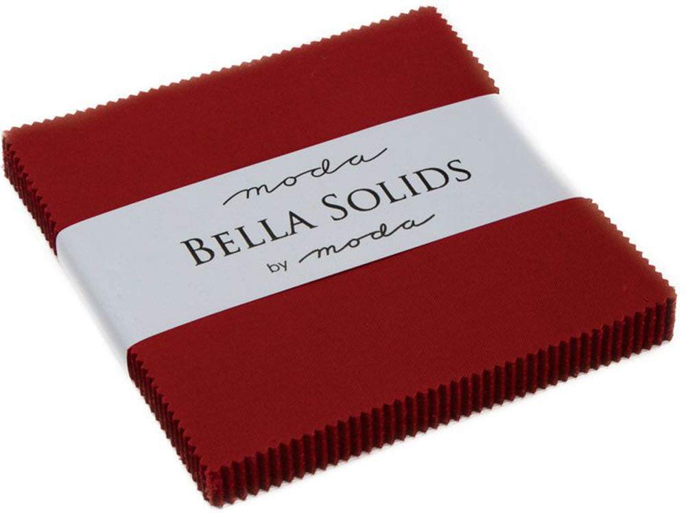 Moda Fabrics Bella Solids Country Red Charm Pack ; 42-5" Quilt Squares