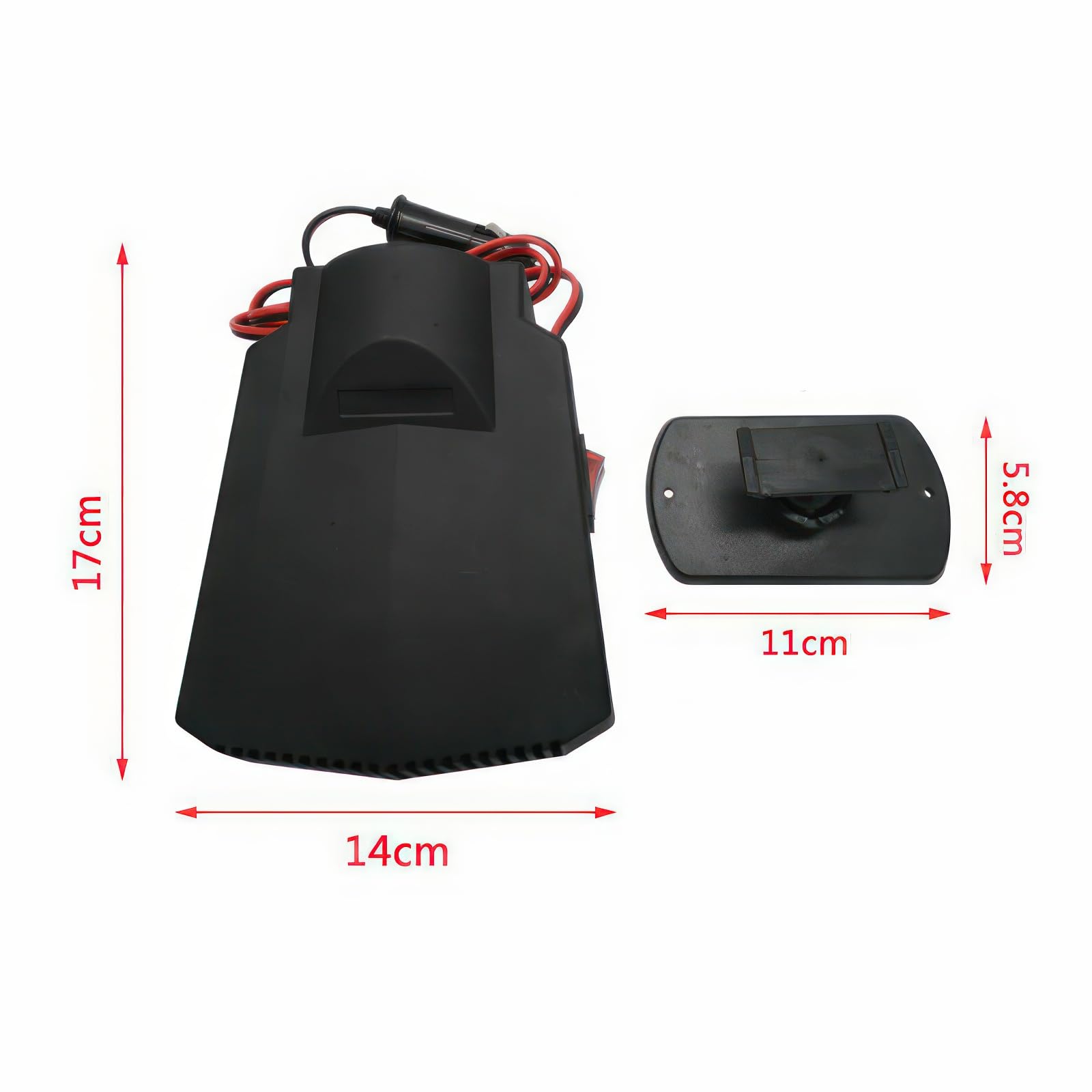 Baceyong Auto Heizlüfter, 200W Auto Heizung 12V Zigarettenanzünder, 2-In-1 Anti-Beschlag Windschutzscheibe Demister Fenster Defroster Lüfter Enteiser, Mini-Heizung mit Luftreinigungsfunktion