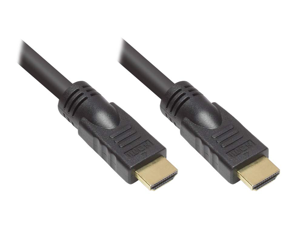Cable HDMI de alta velocidad con Ethernet, conectores dorados, 15 m, Good Connections®