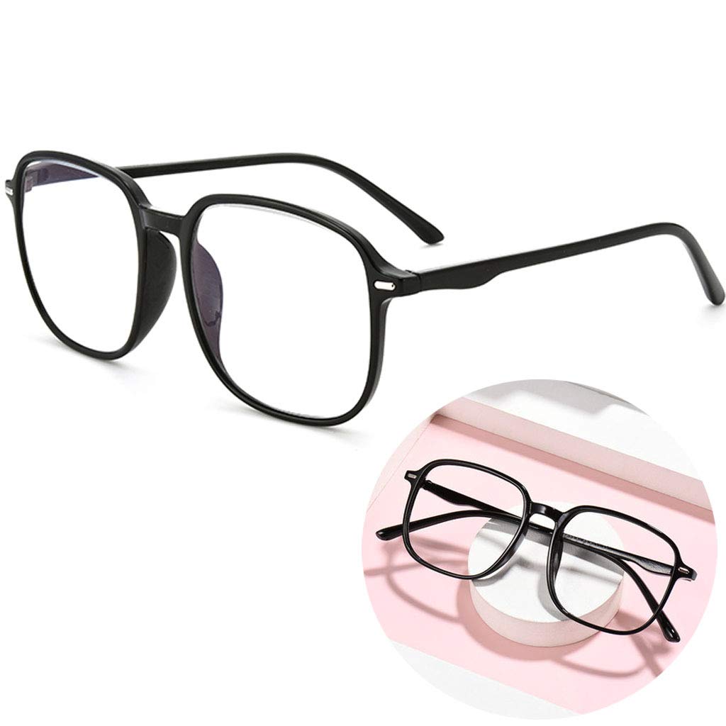 Occhiali da Lettura HD con rettangolo di Lettura con Montatura Ultraleggera TR90 for Montatura Grande Donna Uomo Occhiali da Vista Eleganti Occhiali da Lettura (Color : Black, Size : 1)