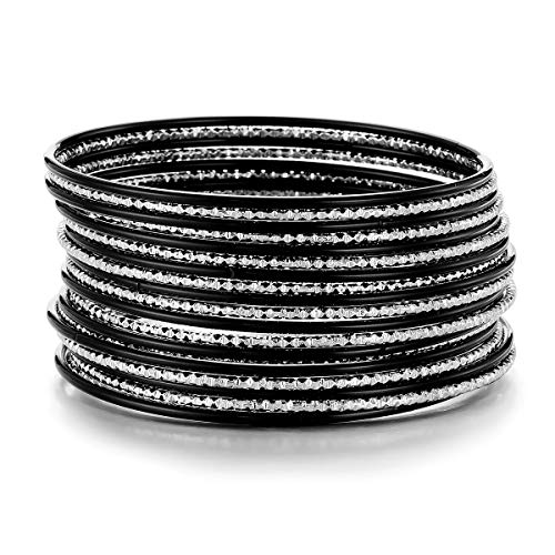 Ensoul Colorful Painted Enamel Coated Mixed Metal Multi Bangles Bracelets for Women/2.68