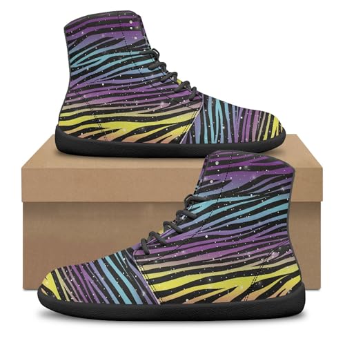 Image of Fashion Print Womens Mens High Top Barefoot Sneakers Flat Shoes
