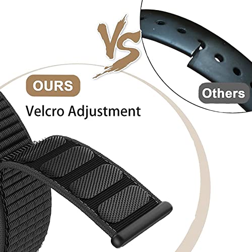 Keecuty Nylon Watch Band, 2 Pieces, Compatible with Huawei Band 7, Adjustable Velcro Replacement Strap, Sport Loop, Soft - Image 4