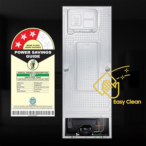 Image of Samsung 355L 2 Star Inverter Frost-Free Convertible 5 In 1 Curd Maestro Double Door Refrigerator (RT39C5C32DX /HL,Luxe Brown)