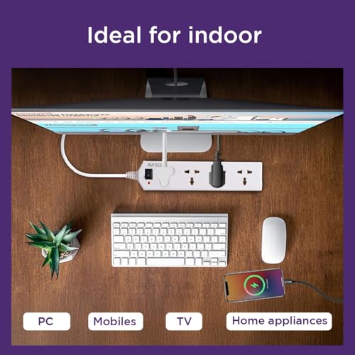 Image of EcoLink Defender Surge & Spike Guard 1.5 M | 4 Socket Extension | Surge Protection | Heavy-Duty Cable | Home & Office | Pack of 1