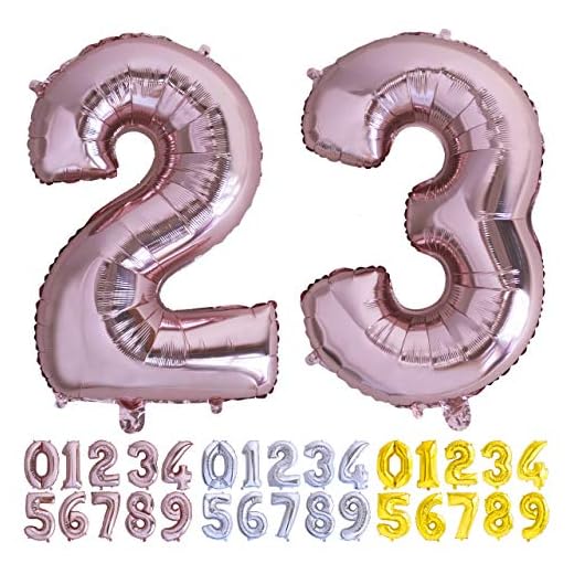Globo numero 23 o 32 oro rosa. Globos Gigante números 2 3 fiestas cumpleaños decoración fiesta aniversario boda tamaño grande 70 cm con accesorio para inflar aire o helio