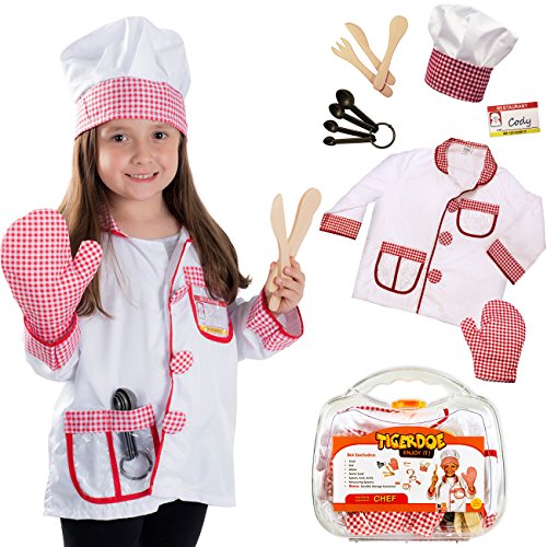 Tigerdoe Chef Costume for Kids - Role Play Sets for Kids w/ Case - Bakers Costume - Cooking Costume