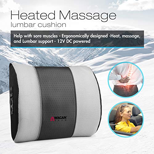 Wagan IN2514 Heated Massage Lumbar Cushion