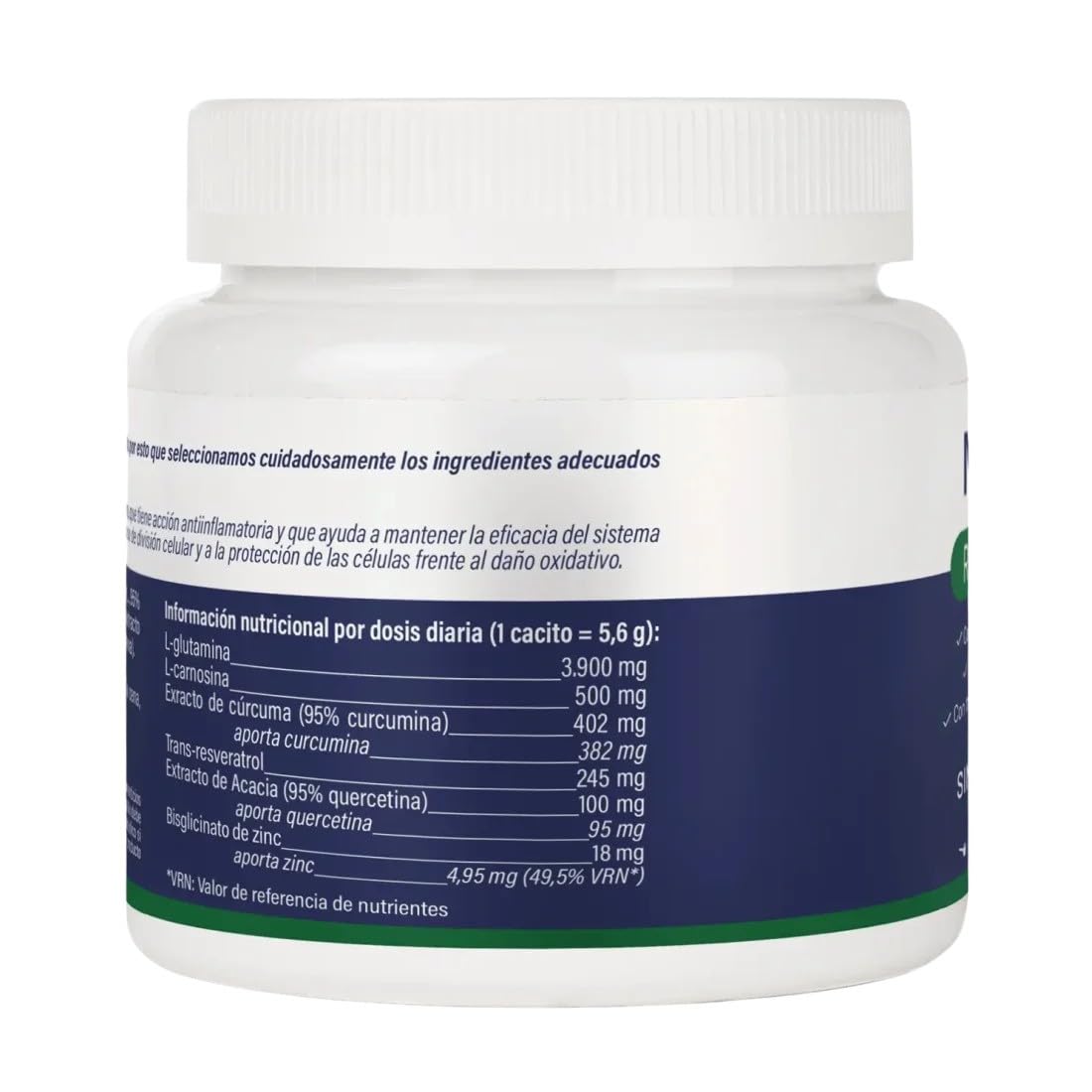 NPro SALUD INTESTINAL Regenintest 167g Polvo Sabor Arándano Azul – Suplemento con L-Glutamina Kyowa®, Carnosina, Cúrcuma, Trans-Resveratrol y Zinc – Protege y Regenera Mucosa Intestinal