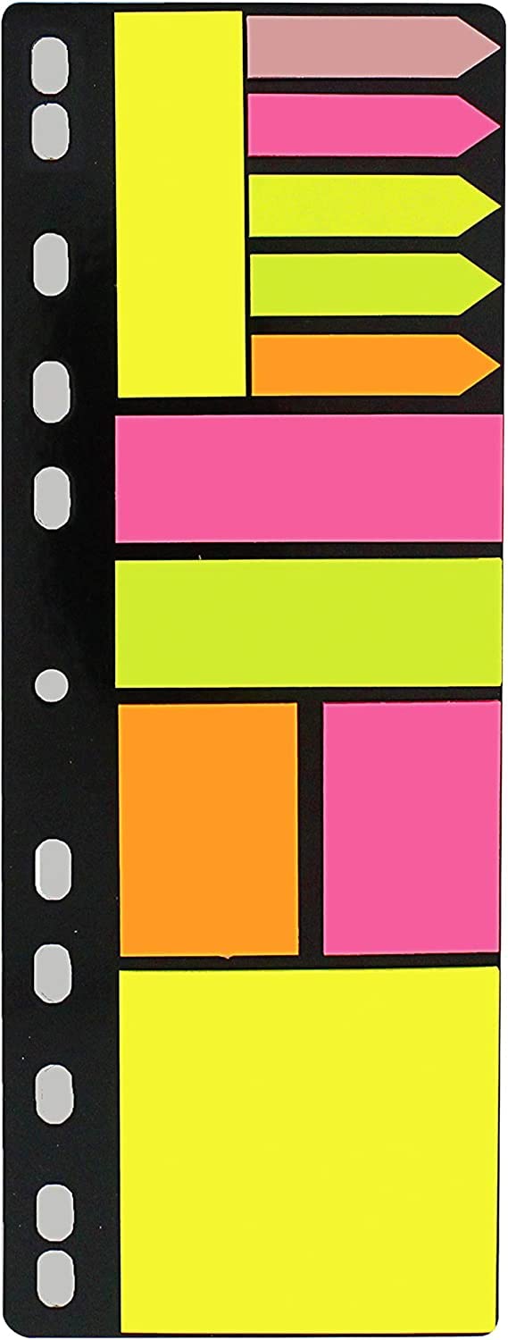 Worison 150 Different Size Sticky Notes, 125 Page Markers, 26 X 9.5cm Sticky Notes and Page Markers Binder Pack