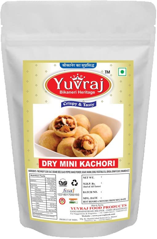 Image of Yuvraj Dry kachori | Dal moth kachori marwari chatpata snacks 250 Gm pack