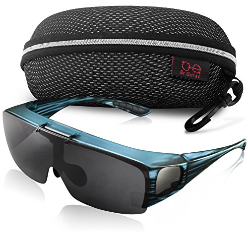 Br'Guras Fit Over Polarized Sunglasses Flip Up Lens for Men and Women