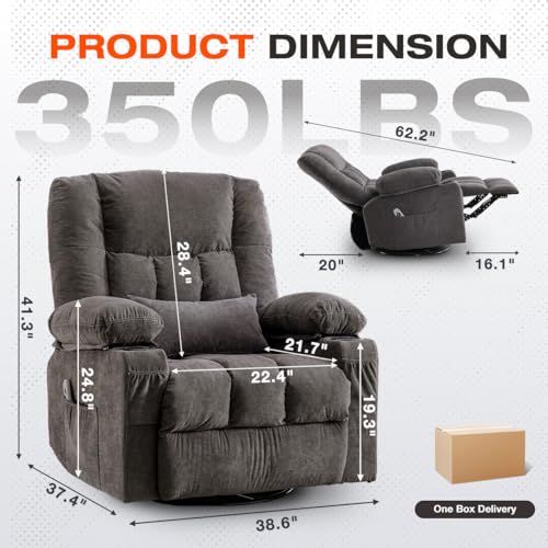 Sillón de descanso ergonómico plegable Gris miniatura 2