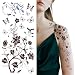Supperb Temporary Tattoos - Black Tribal Fall Flower Tattoos