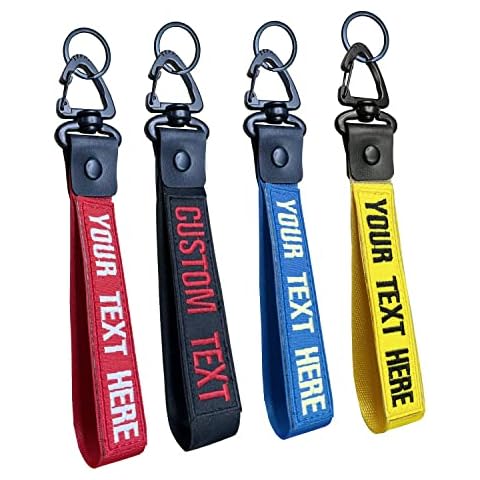 QJS PATCH keychain wristlet,Customzied Keychain,Personalized Key Tag with Key Ring camper key chain Clip Nylon Webbing Buckle for key,Tactical Backpack Cover