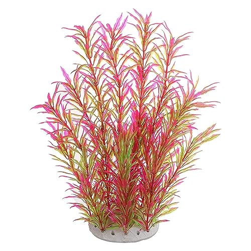 ANZONGYI Plante artificielle en plastique rose pour aquarium - Plante artificielle pour aquarium - Plante artificielle pour décoration d'aquarium