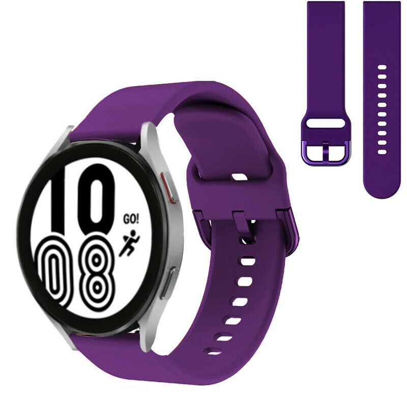 Compatible For Garmin Vivomove 3S / Vivoactive 4s / VENU 2S / Withings Steel HR 36mm/ Fossil Gen 5E Strap Silicone Fitness Wrist Band Classic Buckle Breathable 18mm (Purple)