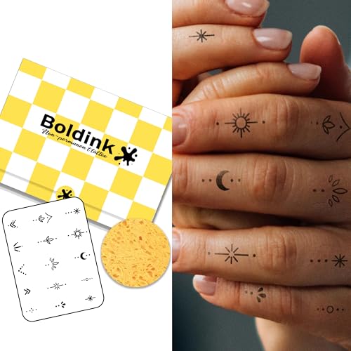 Boldink Semi-permanent Tattoos,Party Gifts,Realistic Finger Tattoos,Waterproof and...