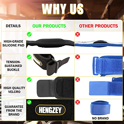 Hengzey (2 Pack) Specially Designed Elbow Brace For Tendonitis And Tennis Elbow, Tennis Elbow Brace For Men Women, Golfers Elbow Strap For Elbow Pain Relief, Elbow Compression Sleeve #TOP3