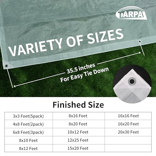 Image of TARPAL 4'x8'(2pack) Semi Clear Tarp with Grommets Greenhouse Cover 7.5mil