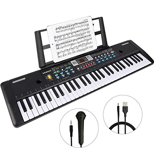 WOSTOO Teclado Electrónico Piano 61 Teclas, Teclado de Piano Portátil con Atril,...