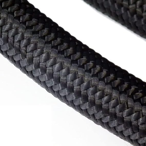 Black 16 Feet 8AN Transmission Cooler Fuel Hose Oil Gas Line 5M AN8 Nylon Braided Stainless Steel Fuel Line for Fuel Return Line, Oil Feed Line