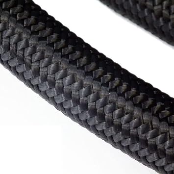 Black 16 Feet 8AN Transmission Cooler Fuel Hose Oil Gas Line 5M AN8 Nylon Braided Stainless Steel Fuel Line for Fuel Return Line, Oil Feed Line