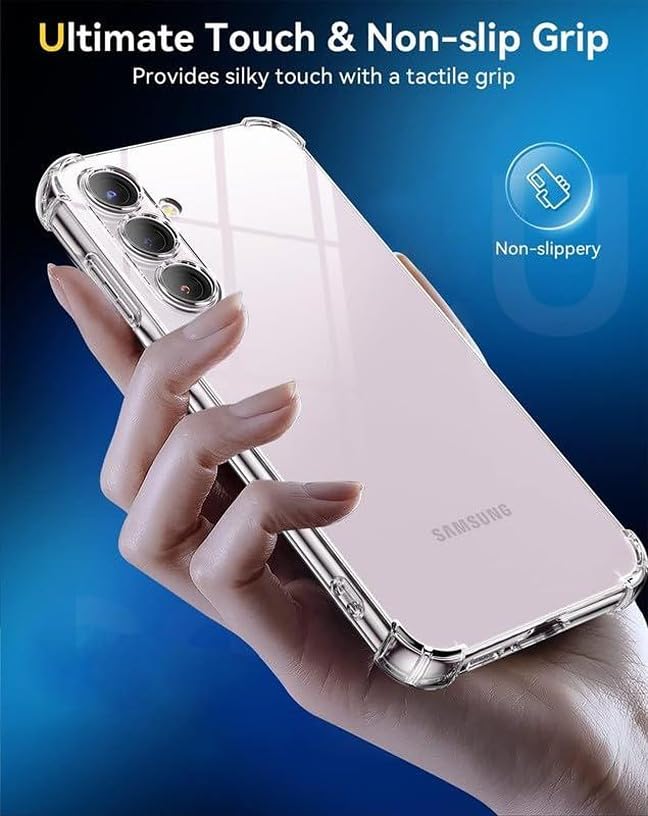 Image of BOXXO Flexible Back Cover for Samsung Galaxy S23 FE 5G | Back Cover Transparent Clear Shockproof Case Four Corner Protection | Slim Protective Mobile Phone Cover for Samsung Galaxy S23 FE 5G